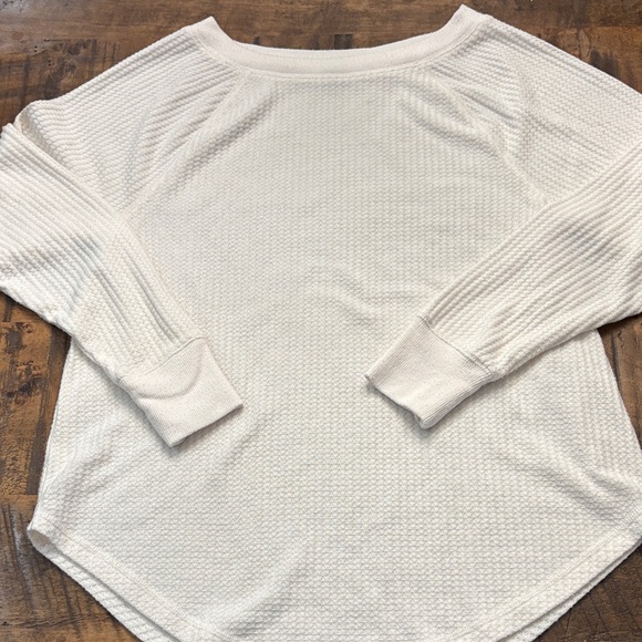 LOFT Tops - LOFT Cream waffle Long Sleeve Top